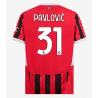 Moški Nogometni dresi AC Milan Strahinja Pavlovic #31 Domači 2024-25 Kratek Rokav